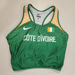 Nike Pro Elite Womens M Sports Bra Ivory Coast Cote Divoire Olympic Track Field